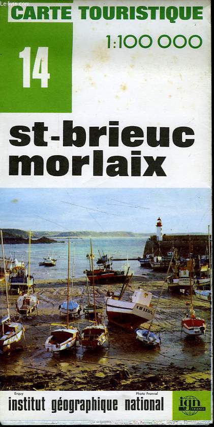 IGN, CARTE TOURISTIQUE 1:100 000, n14, ST BRIEUX MORLAIX