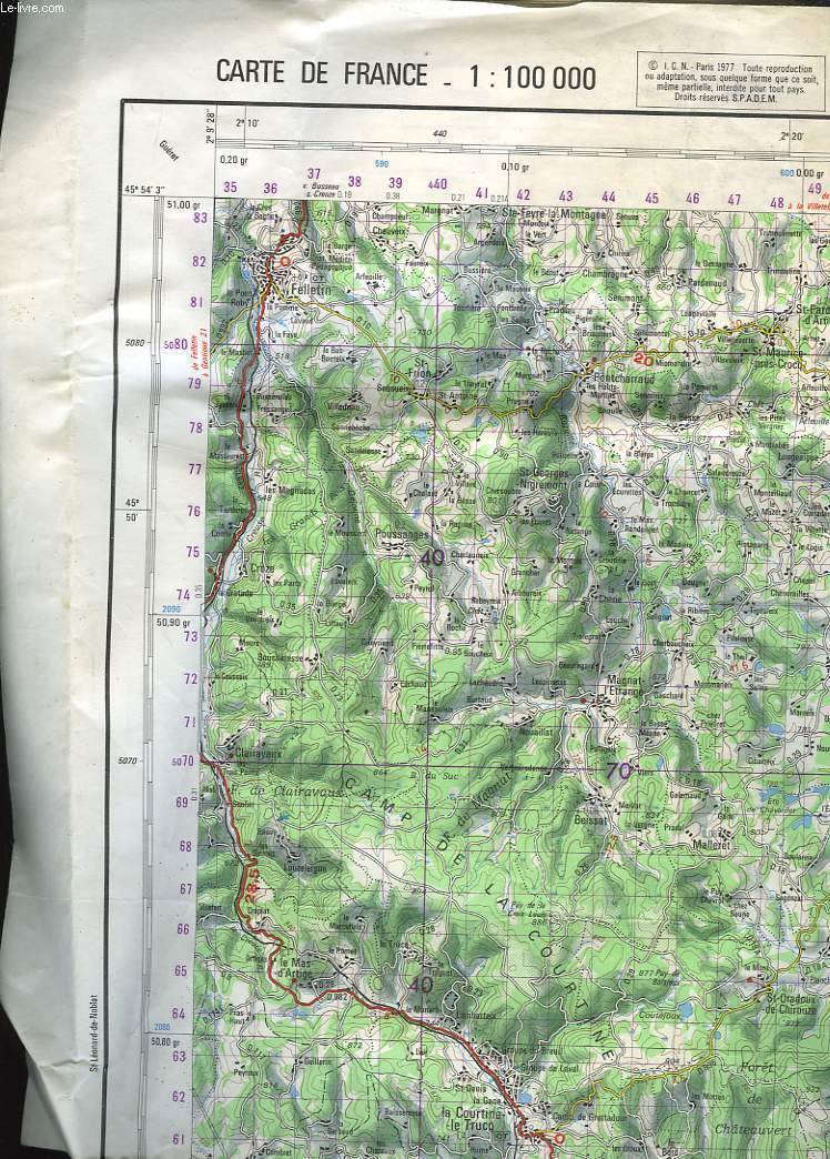 CARTE DE FRANCE 1:100 000, USSEL