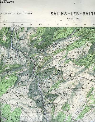 IGN, CARTE DE FRANCE 1:50 000 TYPE 1922, SALINS-LES-BAINS