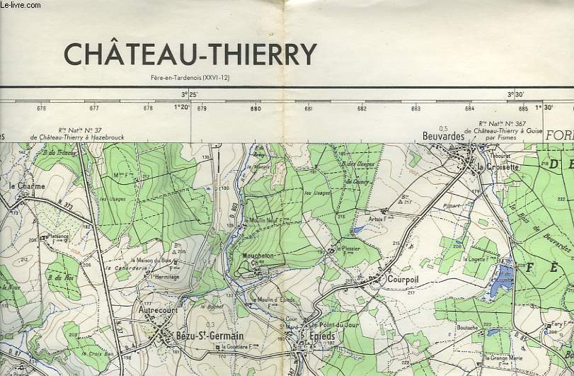 INSTITUT GEOGRAPHIQUE NATIONAL 1:50 000 CHTEAU-THIERRY