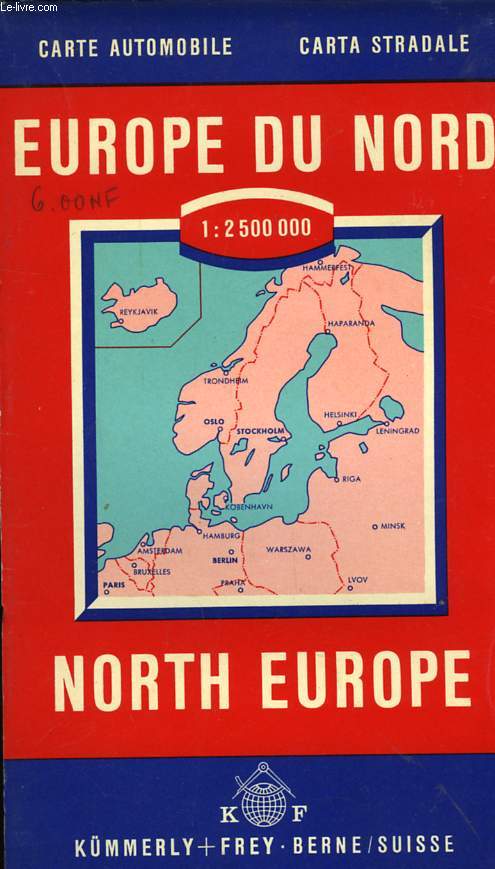 CARTE AUTOMOBILE EUROPE DU NORD 1 : 2500000