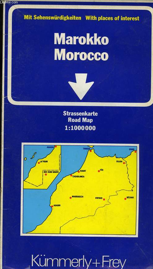 CARTE ROUTIERE MAROC 1 : 1000000