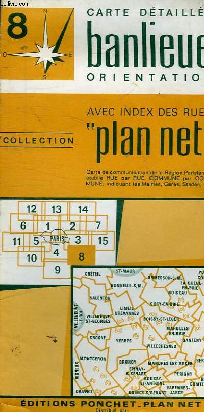 CARTE DETAILLEE BANLIEUE ORIENTATION N8