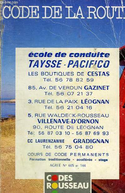 CODE DE LA ROUTE - TAMPON DE L'ECOLE DE CONDUITE TAYSSE-PACIFICO