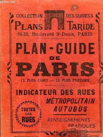 PLAN GUIDE DE PARIS INDICATEUR DES RUES