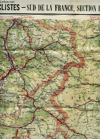 CARTE ROUTIERE POUR CYCLISTES & AUTOMOBILISTES DU SUD DE LA FRANCE, SECTION EST