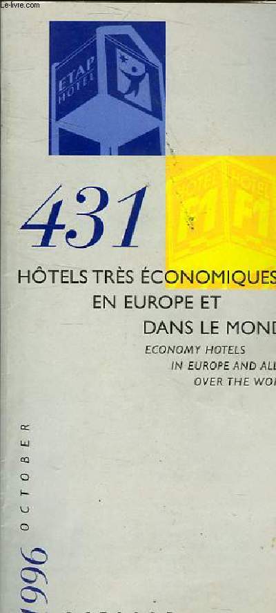 431 HOTELS TRES ECONOMIQUES EN EUROPE ET DANS LE MONDE