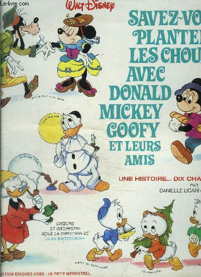 Disque Vinyle 33t - Disneyland - Savez-vous planter les choux avec Donald Mickey Goofy et leurs amis