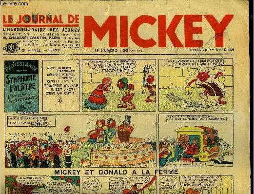 Le journal de Mickey - 3ere anne - n72 - 1er mars 1936