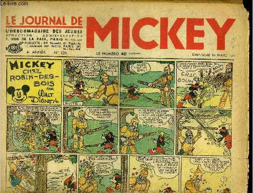 Le journal de Mickey - 4eme anne - n126 - 14 mars 1937