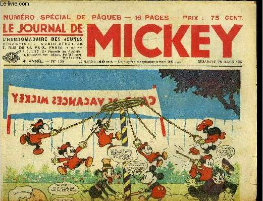 Le journal de Mickey - 4eme anne - n128 - 28 mars 1937 - Numro spcial de Pques