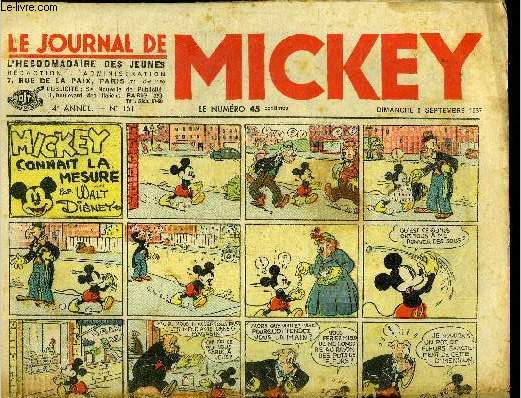 Le journal de Mickey - 4eme anne - n151 - 5 septembre 1937