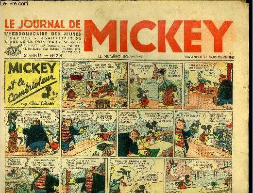 Le journal de Mickey - 5eme anne - n215 - 27 novembre 1938