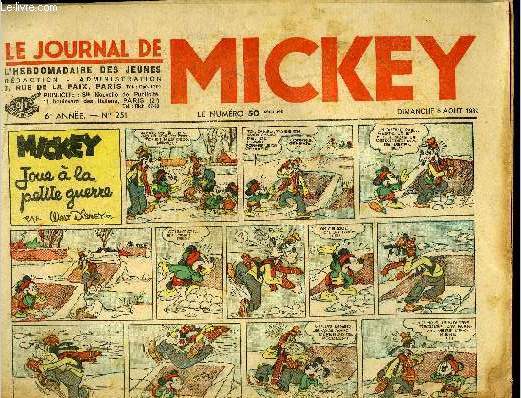 Le journal de Mickey - 6eme anne - n251 - 6 aot 1939