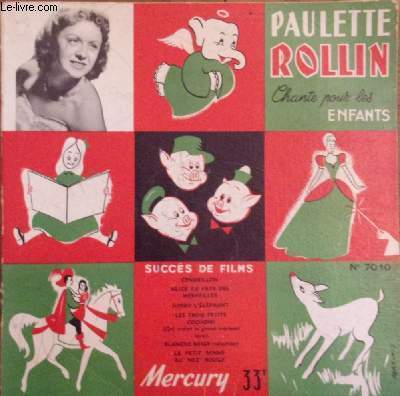 Pochette disque vinyle 33T - Paulette Rollin chante pour les enfants