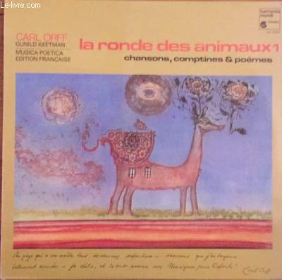 Disque vinyle 33T - La rondes animaux 1 - chansons, comptines et pomes