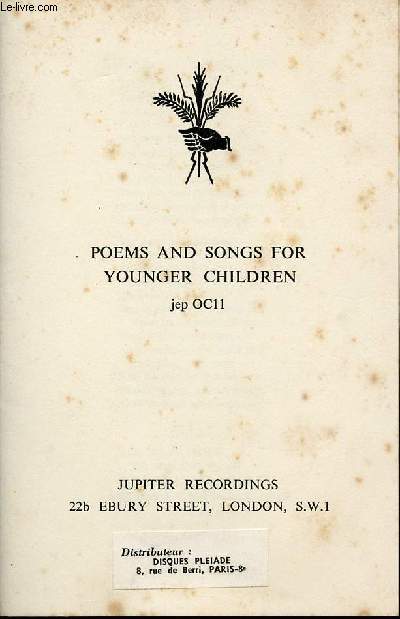 Poems and songs for younger children - JEP OC11