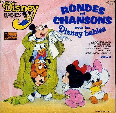 pochette disque 45t // Rondes et chansons pour les Disney babies