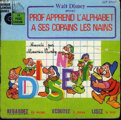 Livre-Disque 45t // Prof apprend l'alphabet  ses amis les nains