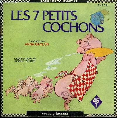 livre-disque 45t // les 7 petits cochons