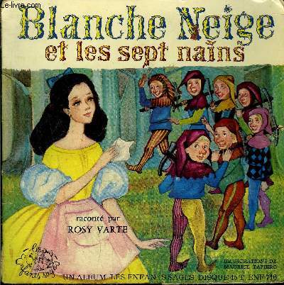 pochette livre-disque 45t // Blanche-Neige et les sept nains