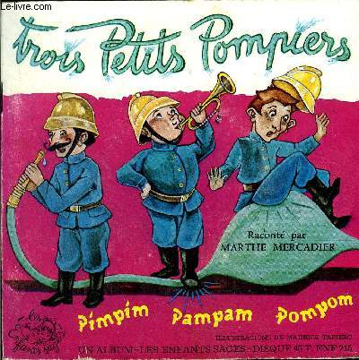 livre-disque 45t // Trois Petits Pompiers