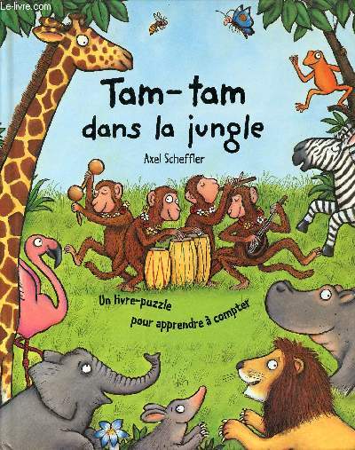 Tam-Tam dans la jungle - Livre puzzle pour apprendre  compter (Livre anim Pop-up  systme)