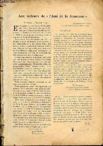 L'ami de la jeunesse et des familles - nouvelle srie - Novembre 1905 - Jean Calas