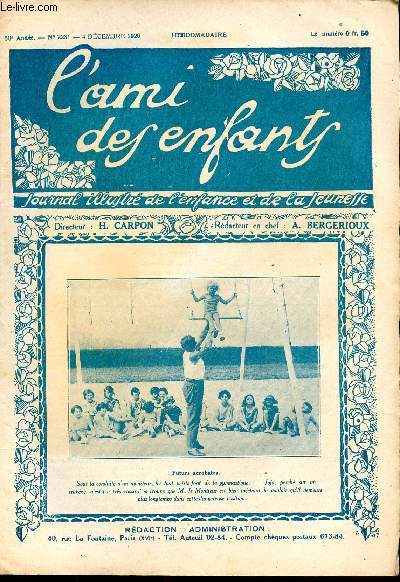 L'ami des enfants, journal illustr de l'enfance et de la jeunesse - Hebdomadaire n2231 -4 dcembre 1926 - Futurs Acrobates