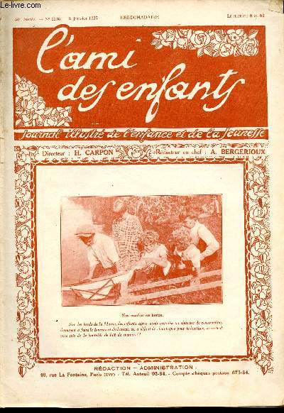 L'ami des enfants, journal illustr de l'enfance et de la jeunesse - Hebdomadaire n2236 - 8 janvier 1927 - Nos marins en herbe