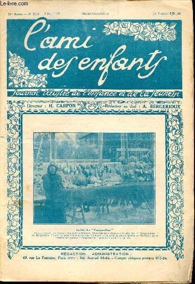 L'ami des enfants, journal illustr de l'enfance et de la jeunesse - Hebdomadaire n2253 - 7 mai 1927 - La fte des Cougourdons