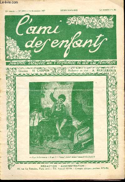 L'ami des enfants, journal illustr de l'enfance et de la jeunesse - Hebdomadaire n2281 - 19 novembre 1927 - Les exploits de gentil Ren
