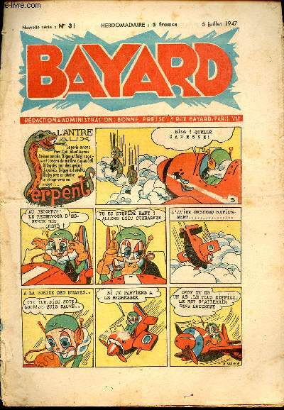 Bayard, nouvelle srie - Hebdomadaire n31 - 6 juillet 1947