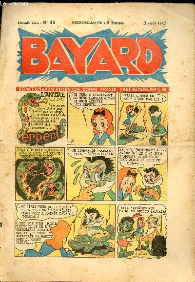 Bayard, nouvelle srie - Hebdomadaire n35 - 3 aot 1947