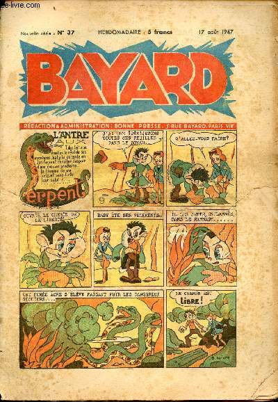 Bayard, nouvelle srie - Hebdomadaire n37 - 17 aot 1947
