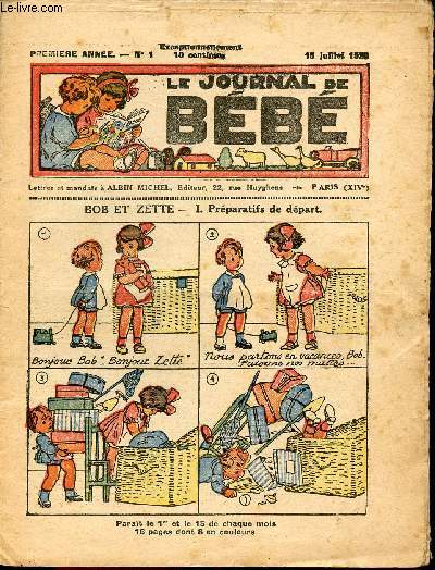 Le journal de Bb - Anne 1929 - n1  3 + 5 + 6 + 9 + 10 - du 15 juillet au 1er dcembre 1929 (7 numros - incomplet)