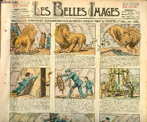 Les belles images n 1010 - 24 janvier 1924 - Nouvelles aventures extraordinaires de Riquet, Risque-tout et Rirette (1ere suite)