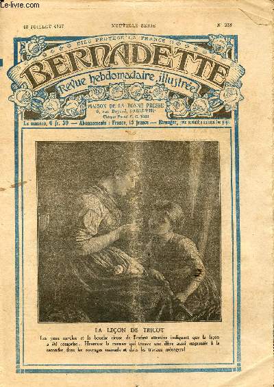 Bernadette - Hebdomadaire n 228 - 10 juillet 1927 - La leon de tricot + Supplment : Le passeur