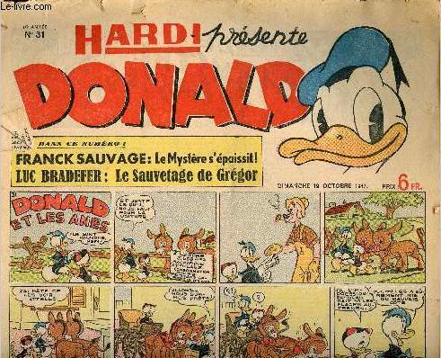 Donald (Hardi prsente) - n 31 - 19 octobre 1947 - Donald et les nes