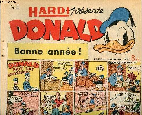 Donald (Hardi prsente) - n 42 - 4 janvier 1948 - Donald fait les commissions