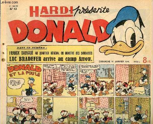 Donald (Hardi prsente) - n 43 - 11 janvier 1948 - Donald et la poule