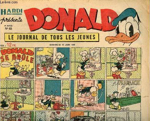 Donald (Hardi prsente) - n 65 - 13 juin 1948 - Donald se brle