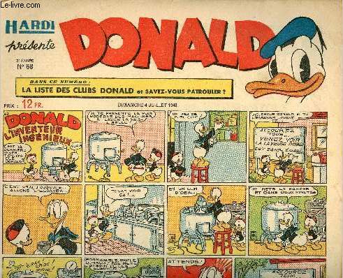 Donald (Hardi prsente) - n 68 - 4 juillet 1948 - Donald l'inventeur ingnieux
