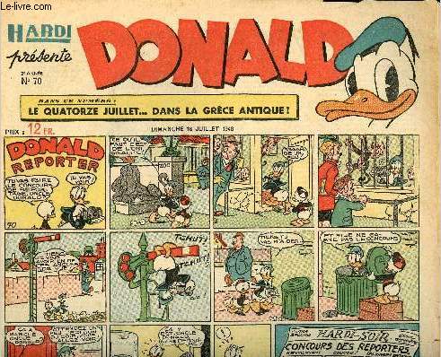 Donald (Hardi prsente) - n 70 - 18 juillet 1948 - Donald reporter