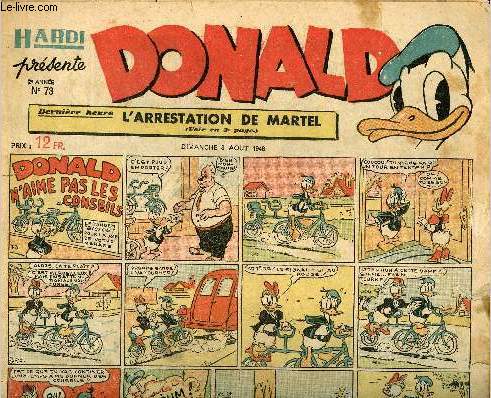 Donald (Hardi prsente) - n 73 - 8 aot 1948 - Donald n'aime pas les conseils