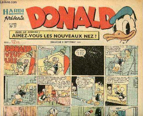 Donald (Hardi prsente) - n 77 - 5 septembre 1948 - Donald veut lire