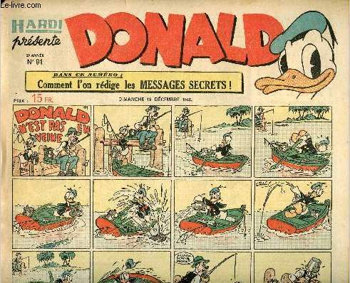 Donald (Hardi prsente) - n 91 - 19 dcembre 1948 - Donald n'est pas en veine