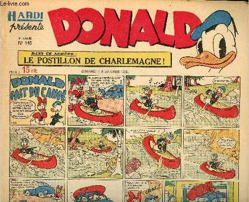 Donald (Hardi prsente) - n 146 - 8 janvier 1950 - Donald fait du cano
