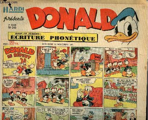 Donald (Hardi prsente) - n 243 - 18 novembre 1951 - Donald se repent