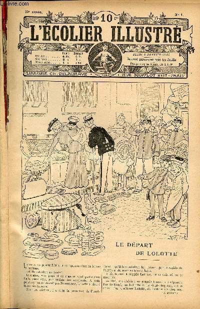 L'colier illustr - anne 1912 - n1  52 - du 4 janvier au 26 dcembre 1912 - Le prince Mokoko par Jules Chancel - Le biberon de Minet - La cage de serins - Le fantme - O est donc Monique ? - Le fils du planteur - ...